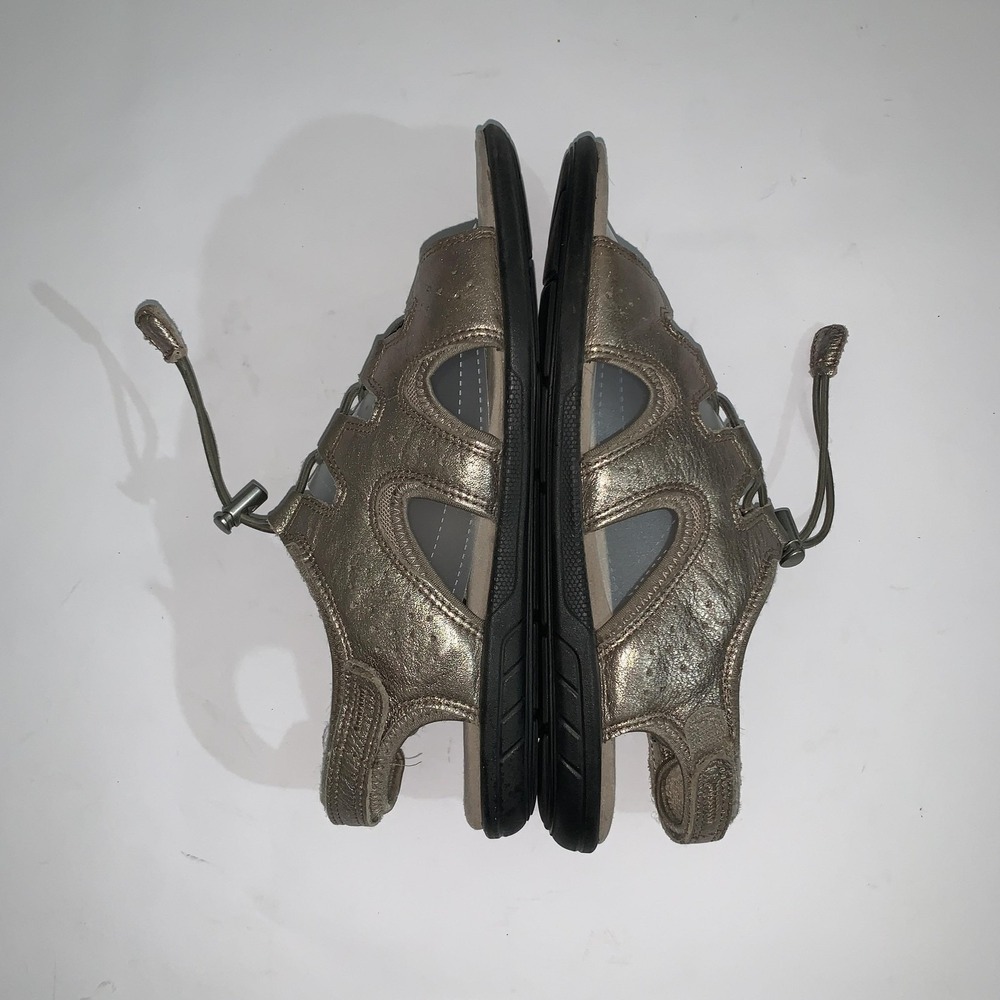 ECCO Sandals Womens Size 9 Gold Leather Gladiator Hook & Loop Comfort Shoes - Picture 9 of 11